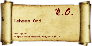 Mehsam Ond névjegykártya